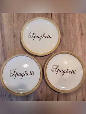 Vintage Baldelli Italia Spaghetti Pasta Plates 3 Hand Painted Italian RARE!